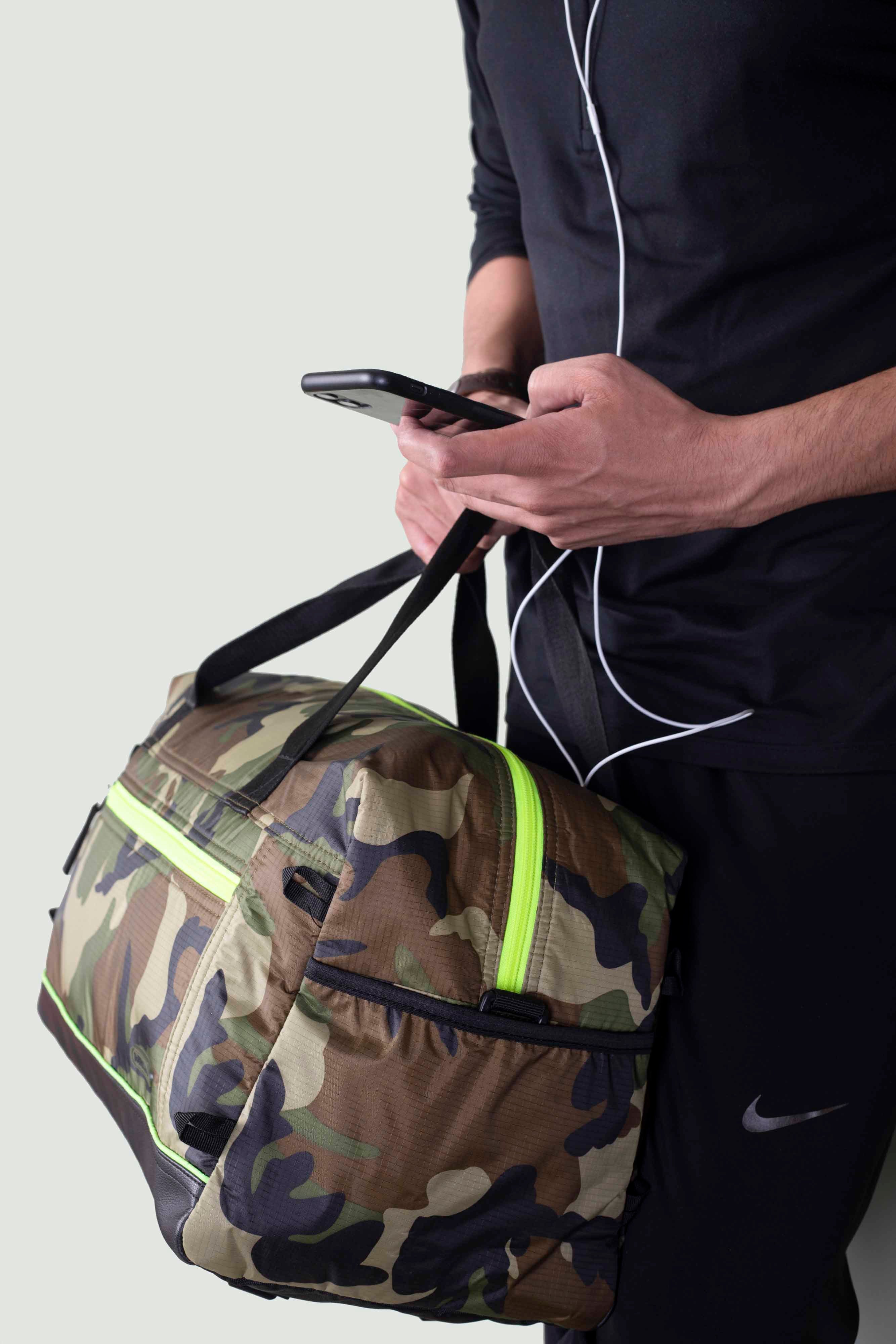 Neon Green Camo Rider Duffle Bag