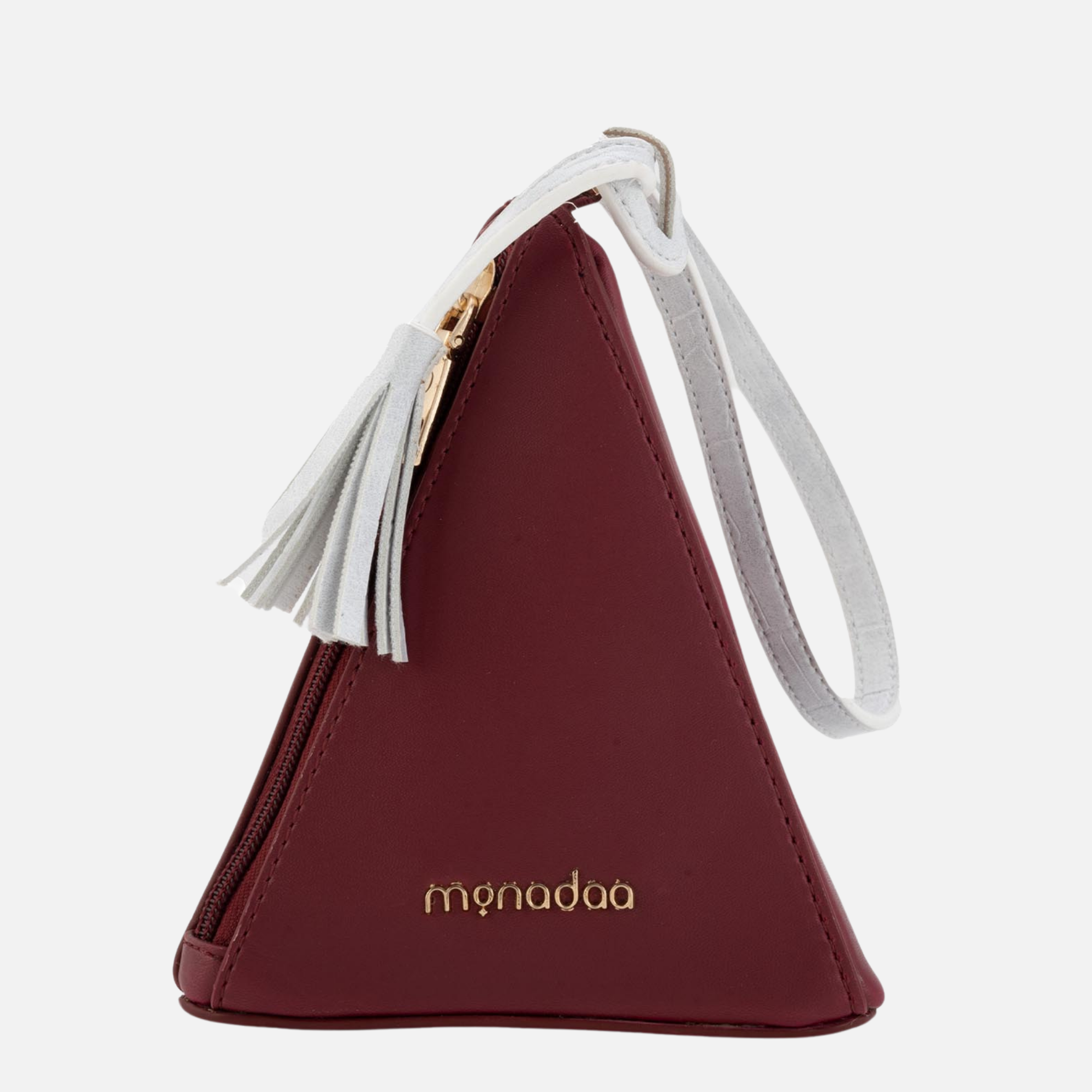 Maroon Fleur Traingular Bag