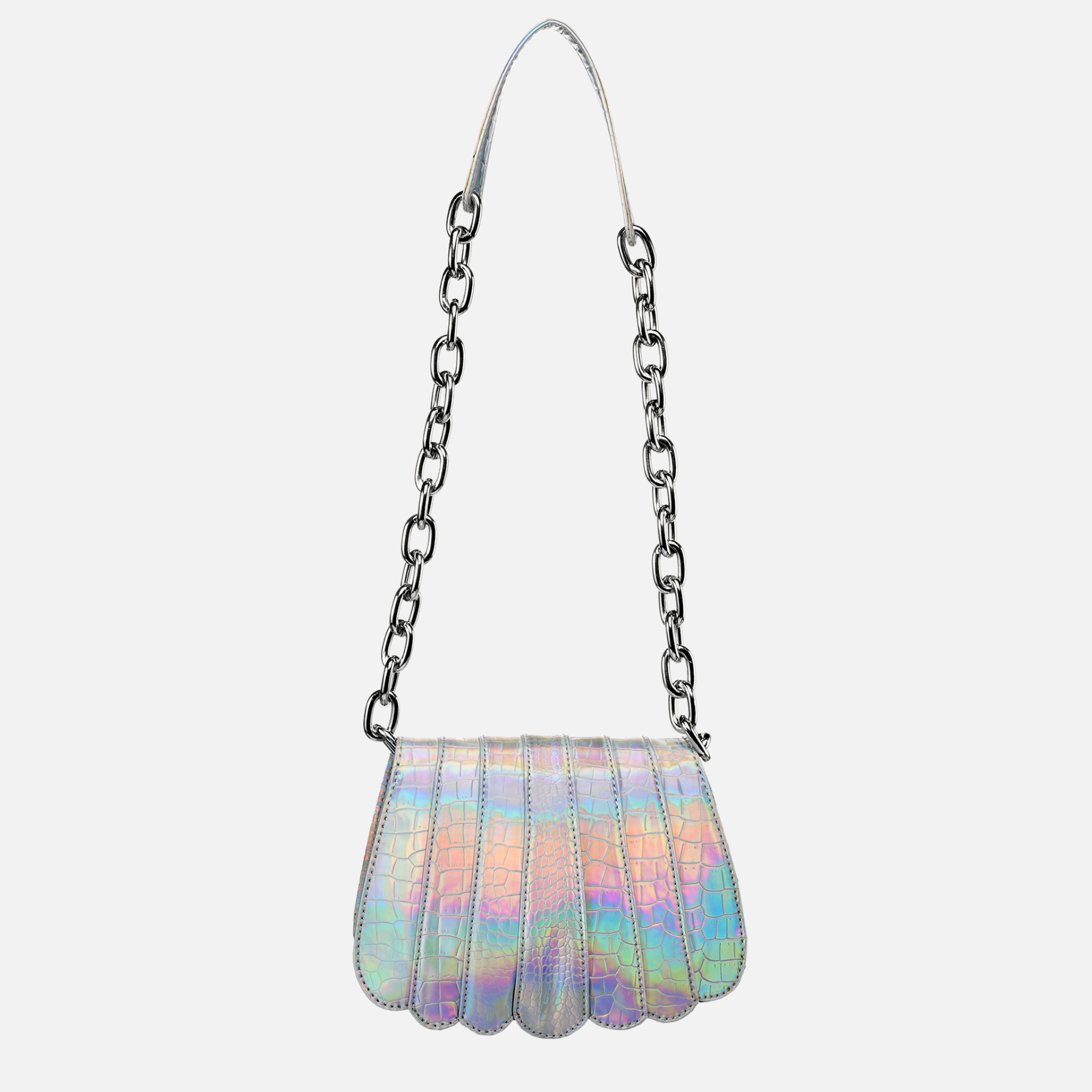 SILVER SHELL MINI BAG