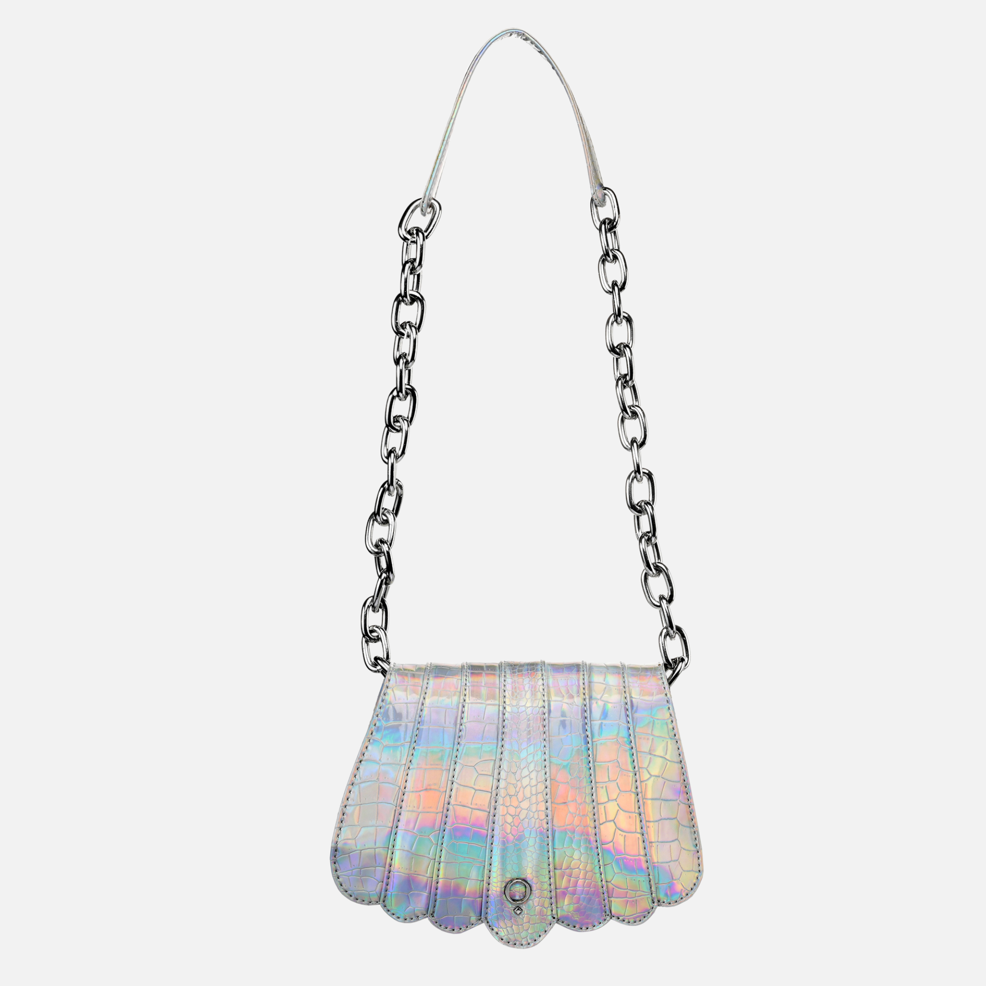 SILVER SHELL MINI BAG