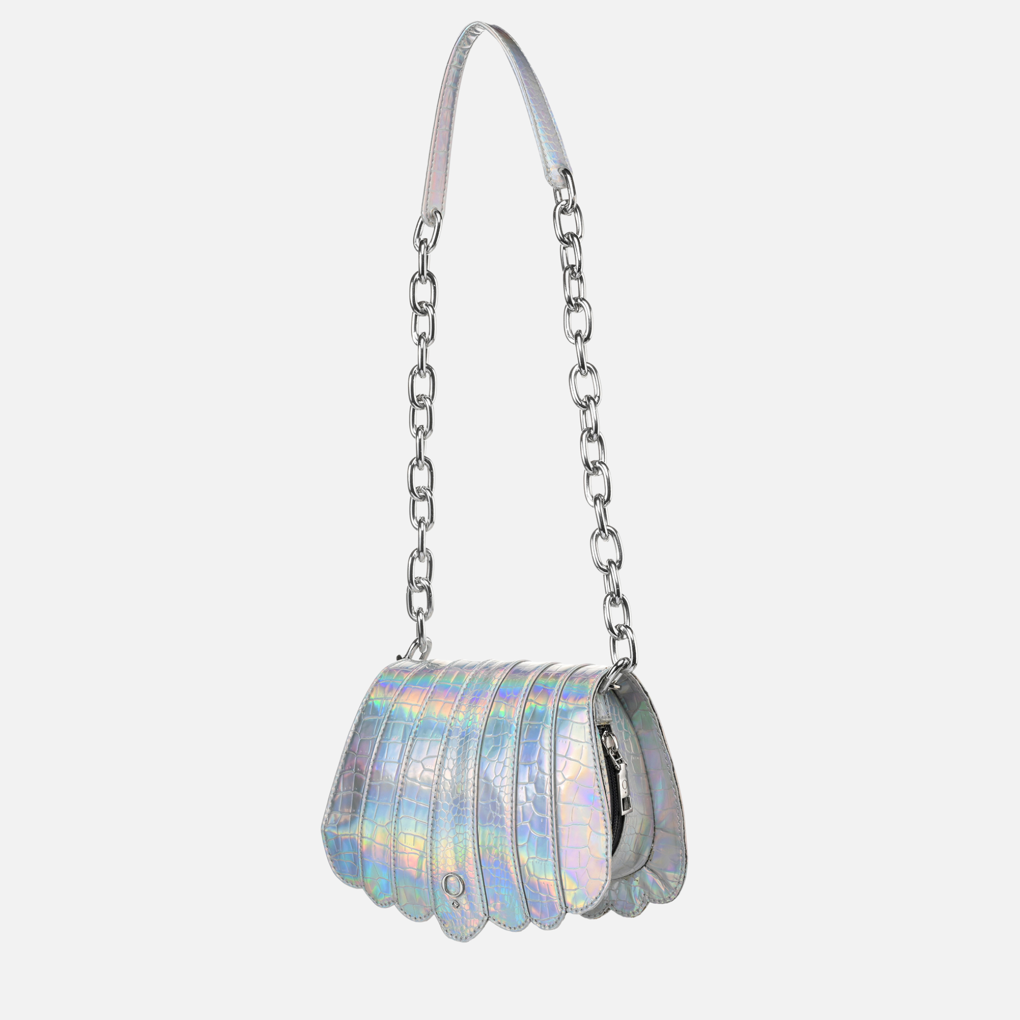 SILVER SHELL MINI BAG