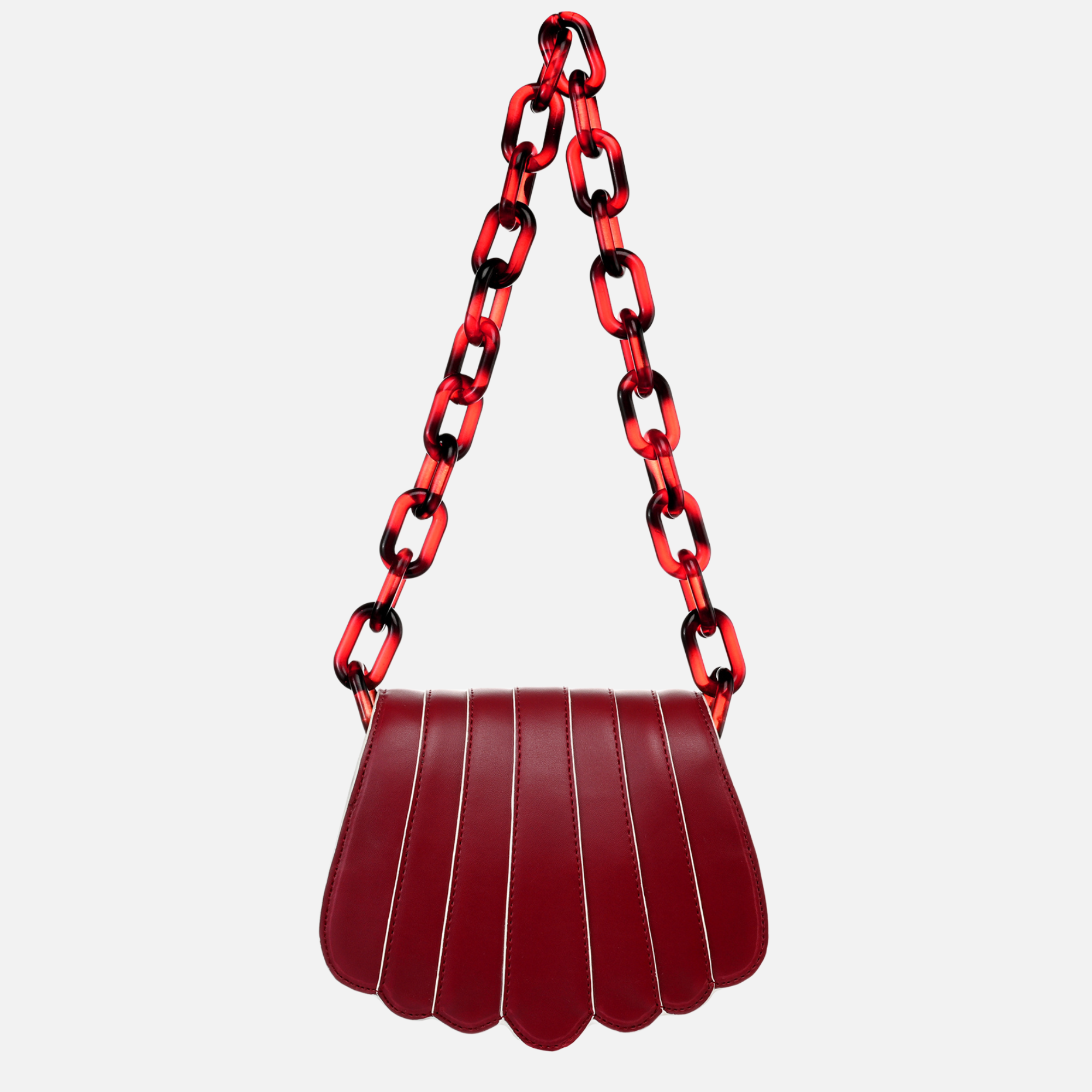 MAROON SHELL MINI BAG