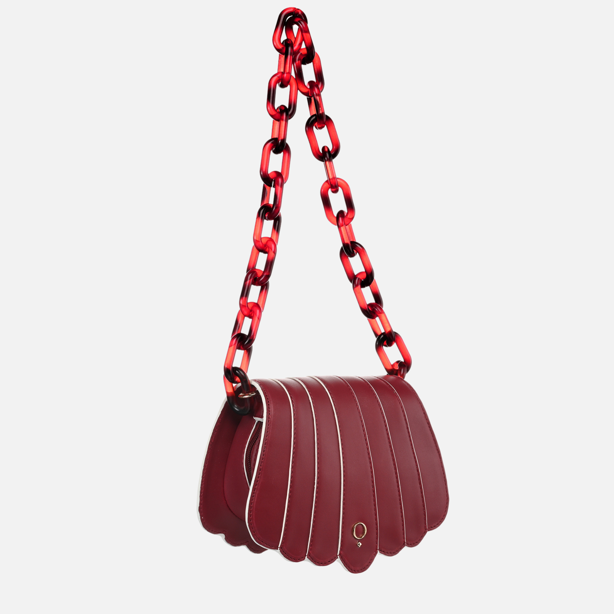 MAROON SHELL MINI BAG