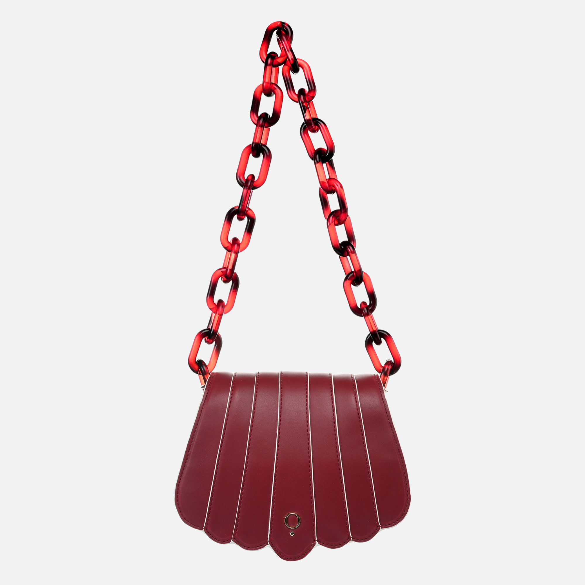 MAROON SHELL MINI BAG