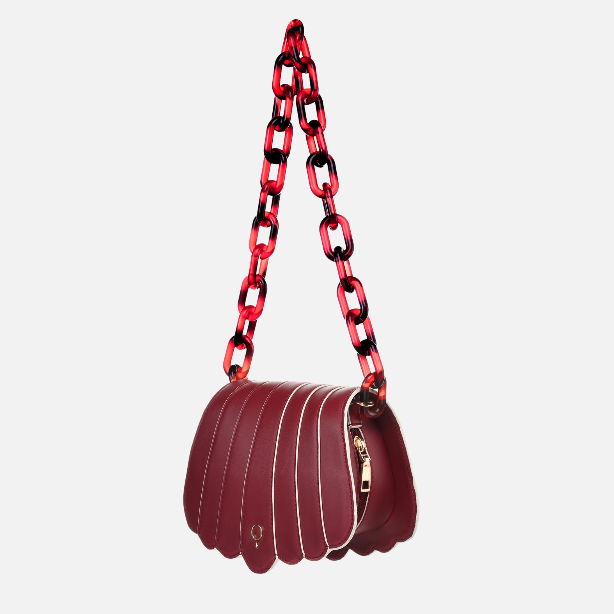 MAROON SHELL MINI BAG