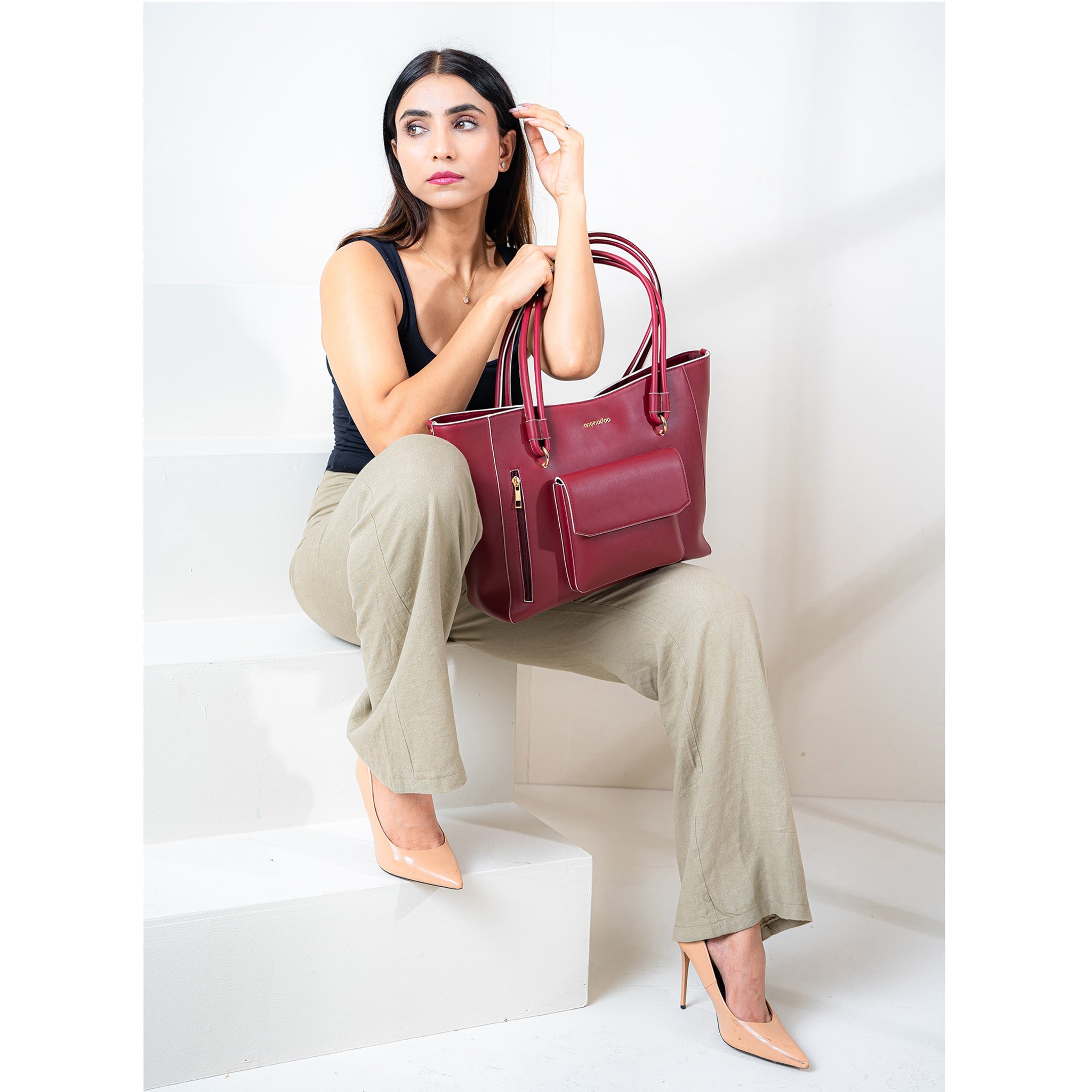 MAROON ASTRA TOTE BAG