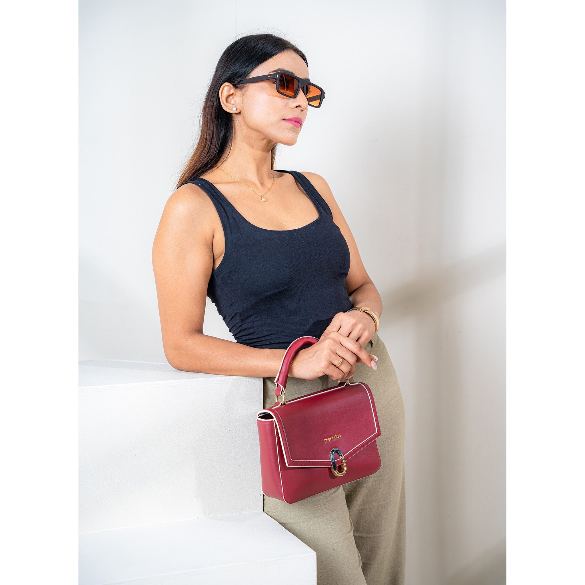 MAROON CELIA HANDBAG