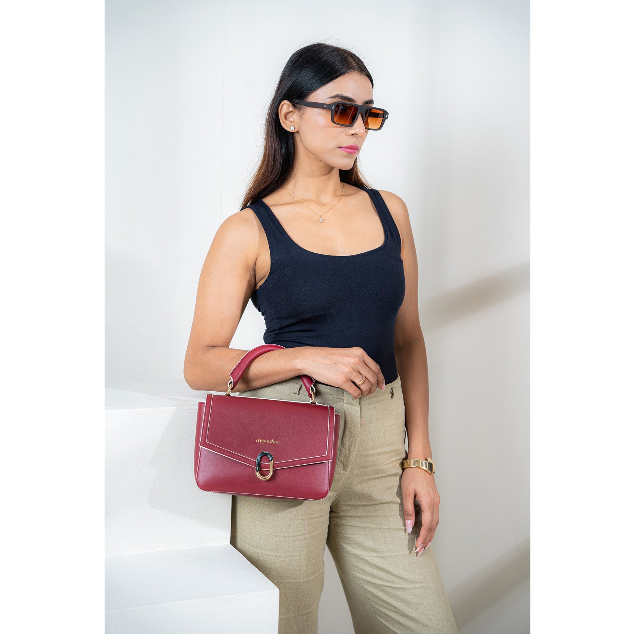 MAROON CELIA HANDBAG