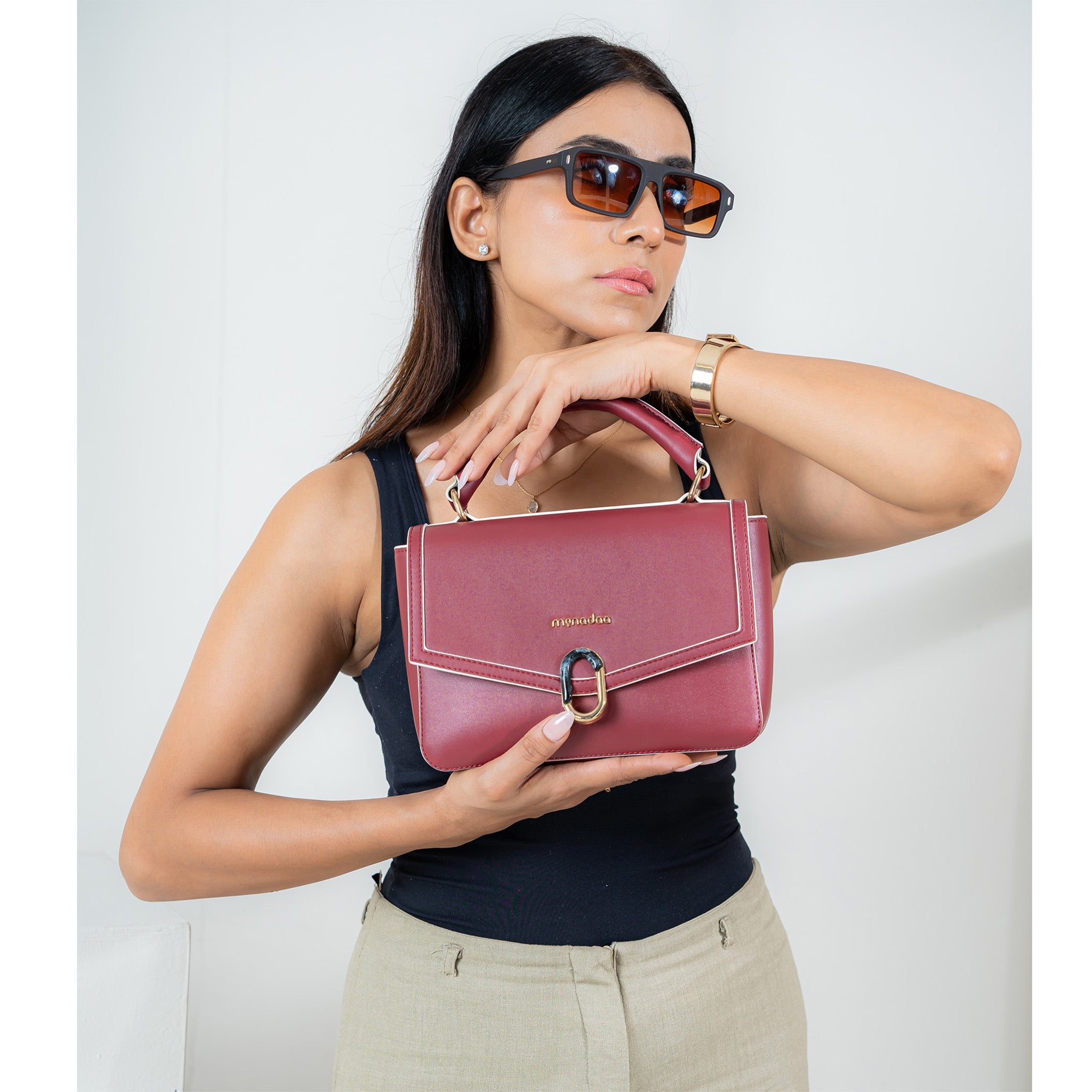 MAROON CELIA HANDBAG