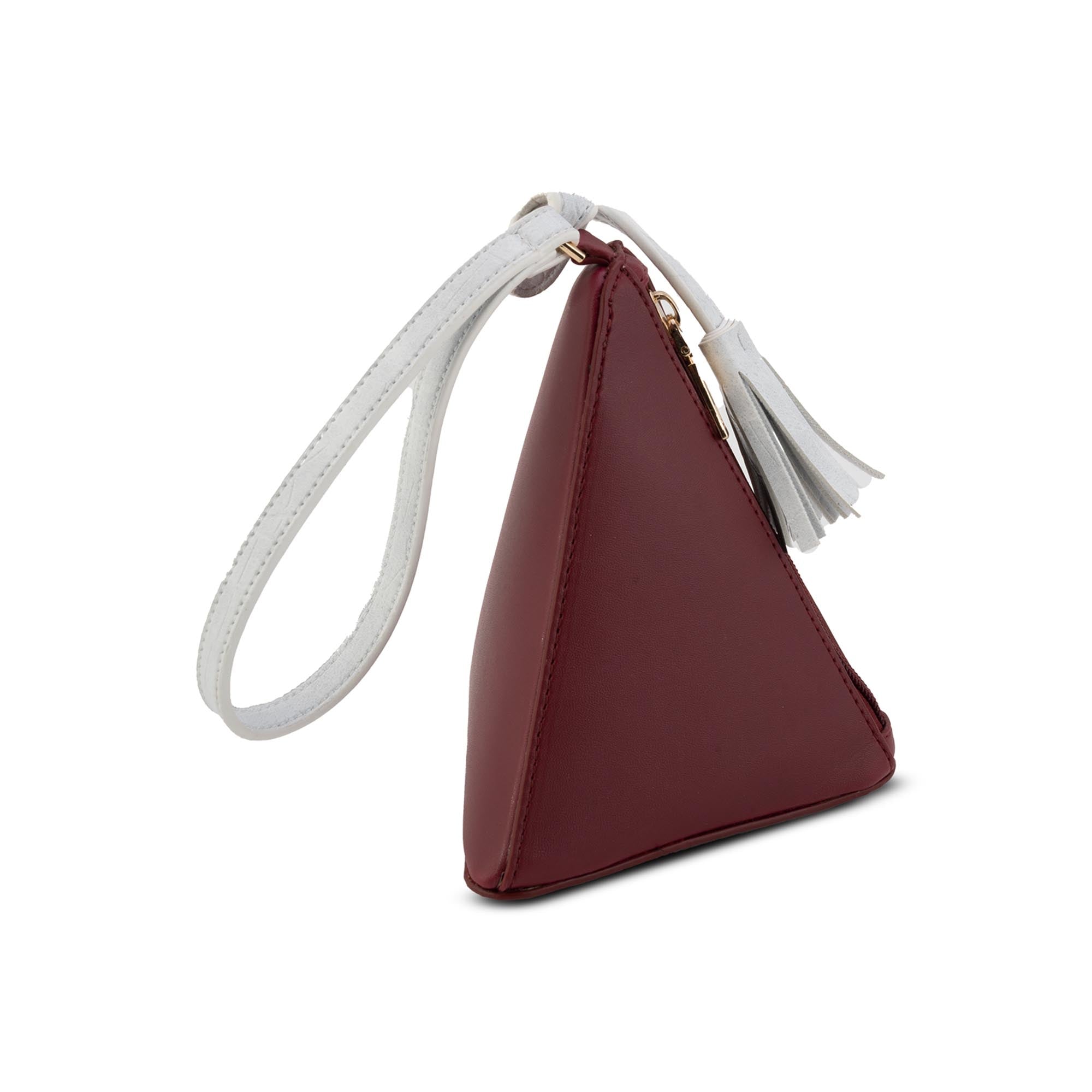 Maroon Fleur Traingular Bag