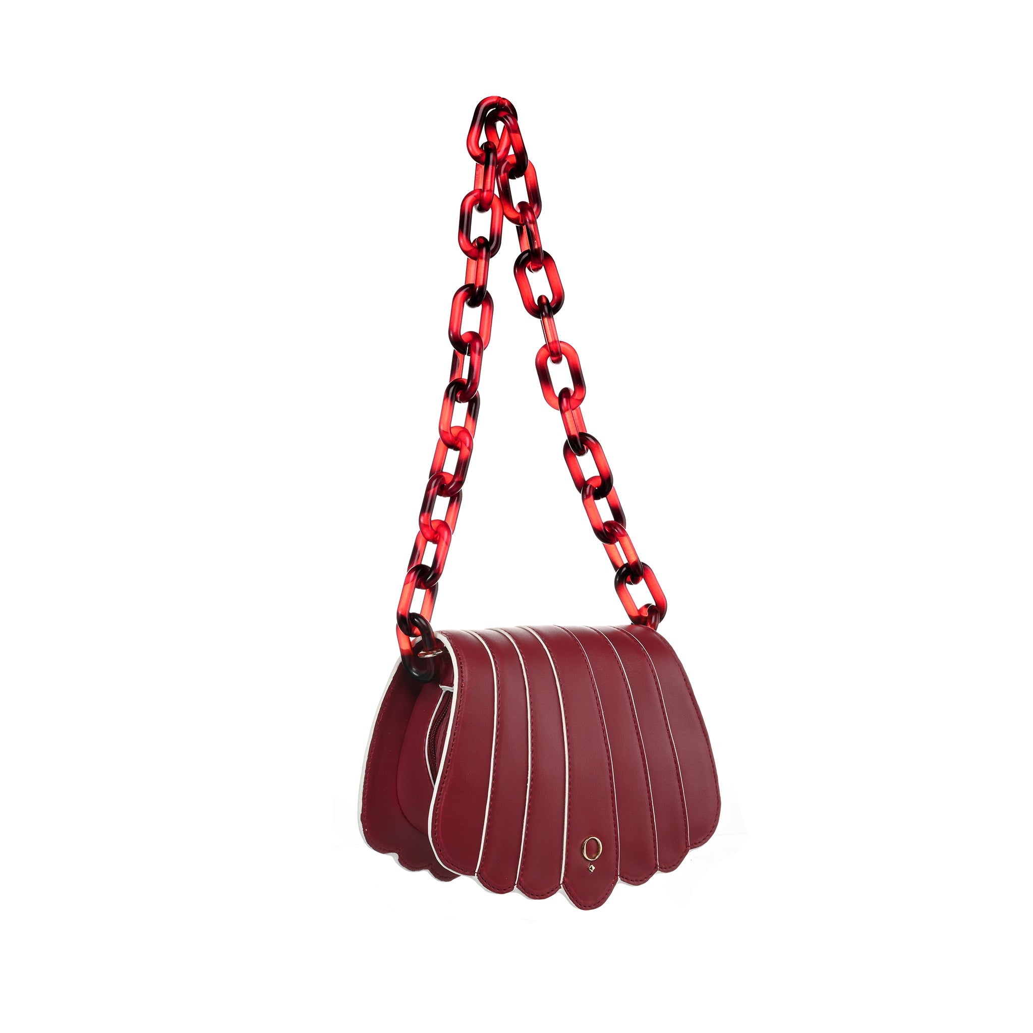 MAROON SHELL MINI BAG