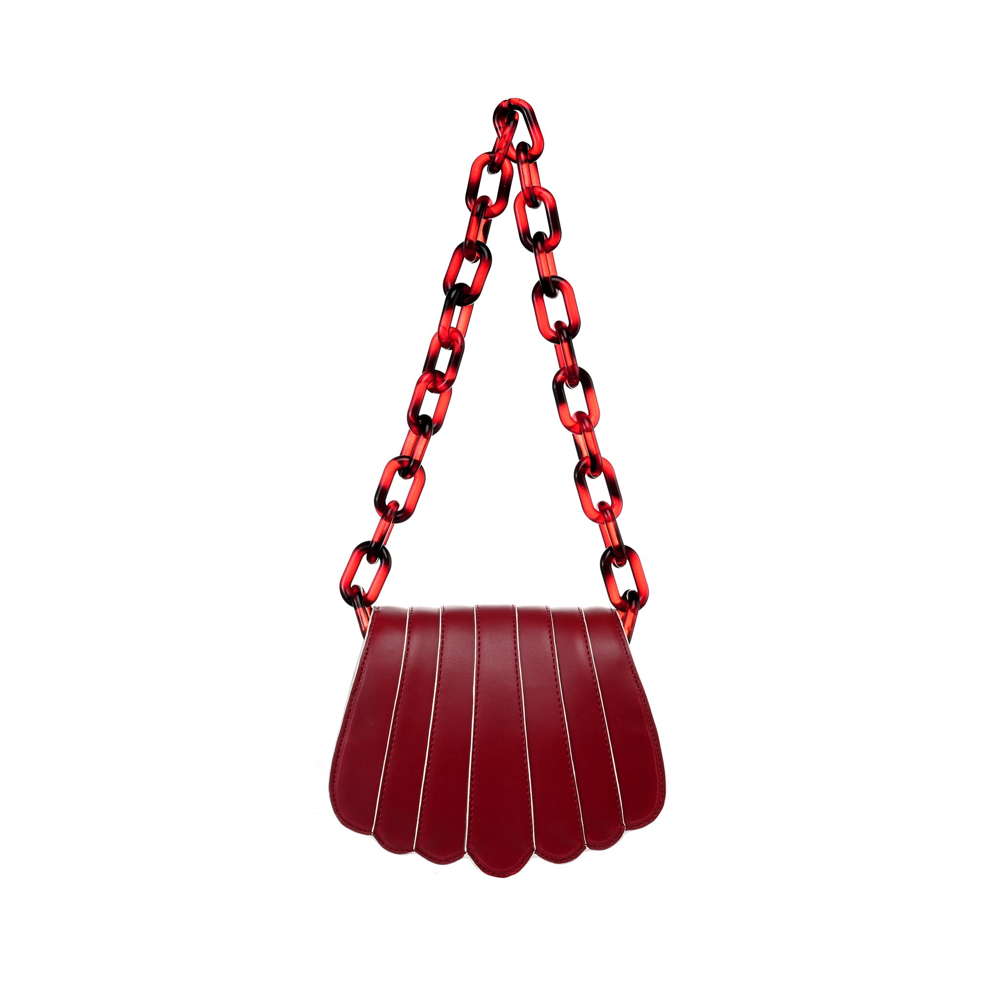 MAROON SHELL MINI BAG